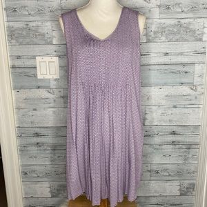 OLD NAVY PLEATED PURPLE PRINT DRESS